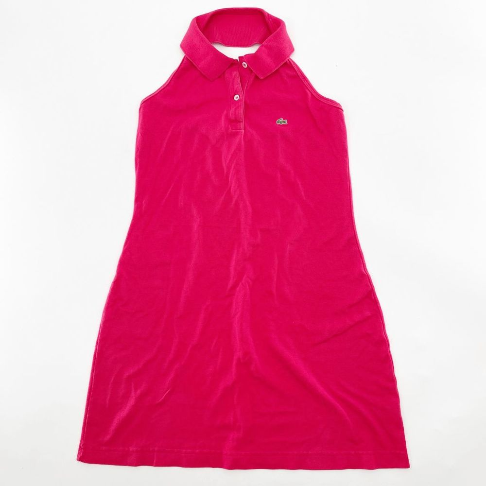 Lacoste Pink Halter Polo Mini Dress Women's Size 38 / M Mini Sleeveless Backless